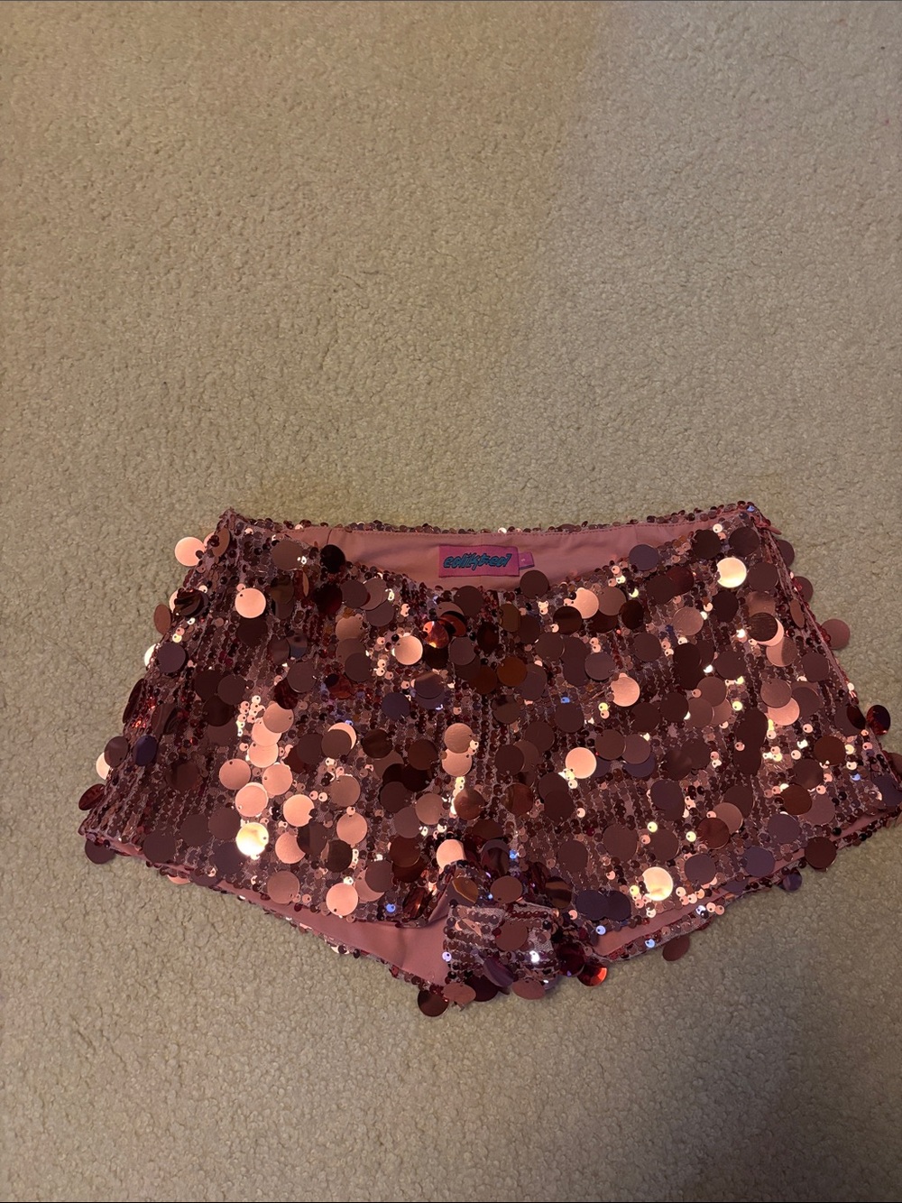 Edikted Sequin MicroShorts - Pink